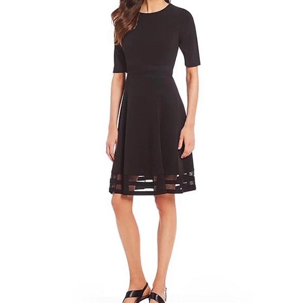Calvin Klein Black Illusion Fit n Flare Dress